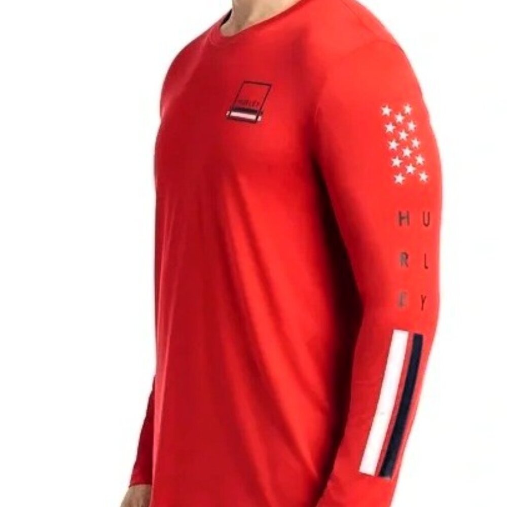 Hurley patriotic moisture wicking long sleeve shirt